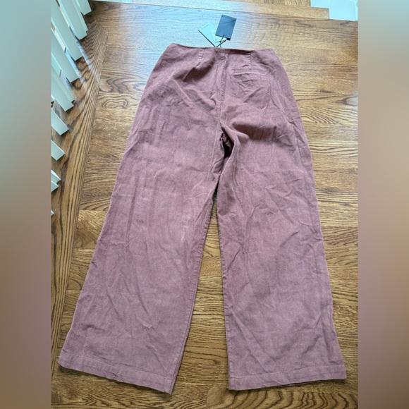 NWT NATIVE YOUTH Free People Wide Leg Pleated Corduroy Pants Baggy Oversized S - Picture 2 of 8